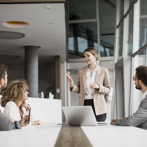 Group of multiethnic business people working together in the office